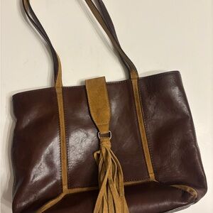 Claudia Firenze Leather Tassel Tote Bag